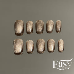 Gilded Twilight - Luxe Metallic Press-On Nails