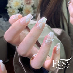 Elegant Fan Pearl Nail Wraps - Classic Series