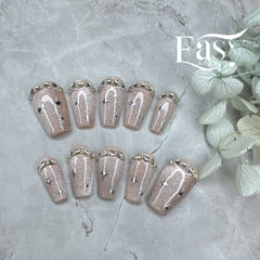 Starry Champagne Nail Wraps - Petite Series