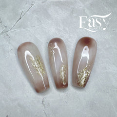 Marbled Elegance Nail Wraps with Gold Flakes - Classic Series