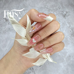 Ethereal Blossom - French Tip with Glitter Accent Nails