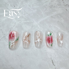 Soft Rose Nail Wraps - Petite Series