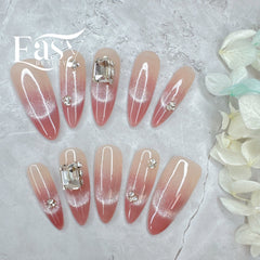 Subtle Peach Sparkle Nail Wraps - Petite Series