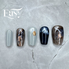 Mystic Marble - Gold Flecked Press-On Nails