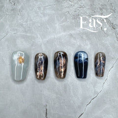 Mystic Marble - Gold Flecked Press-On Nails