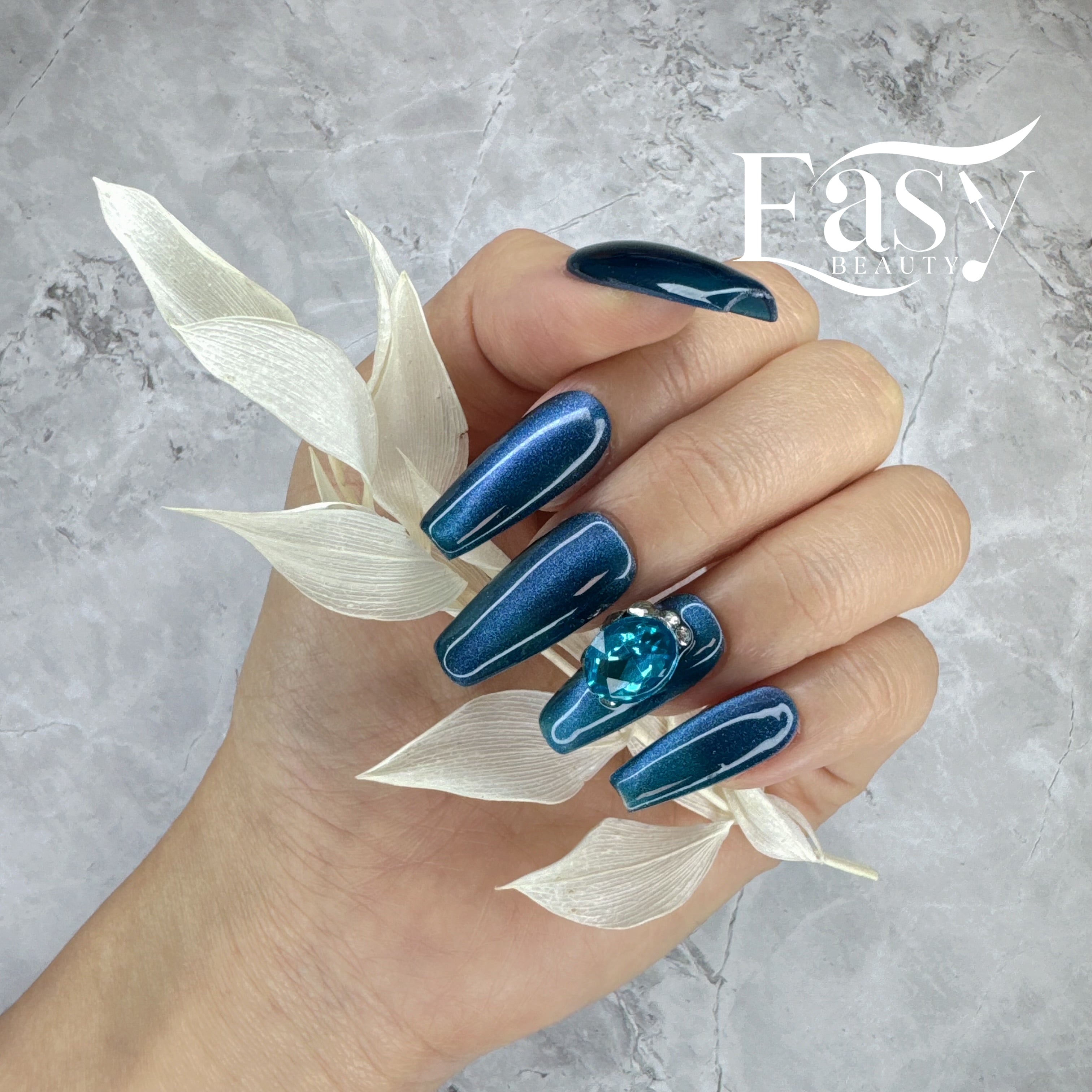 Glittering Azure Nail Wraps - Bold Series